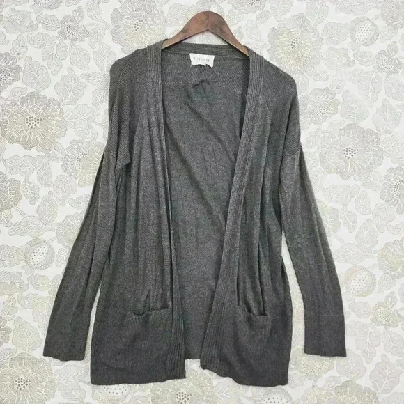 Olive & Oak Womens Charcoal Gray Open Front Cardigan Sweater Medium - Picture 1 of 6